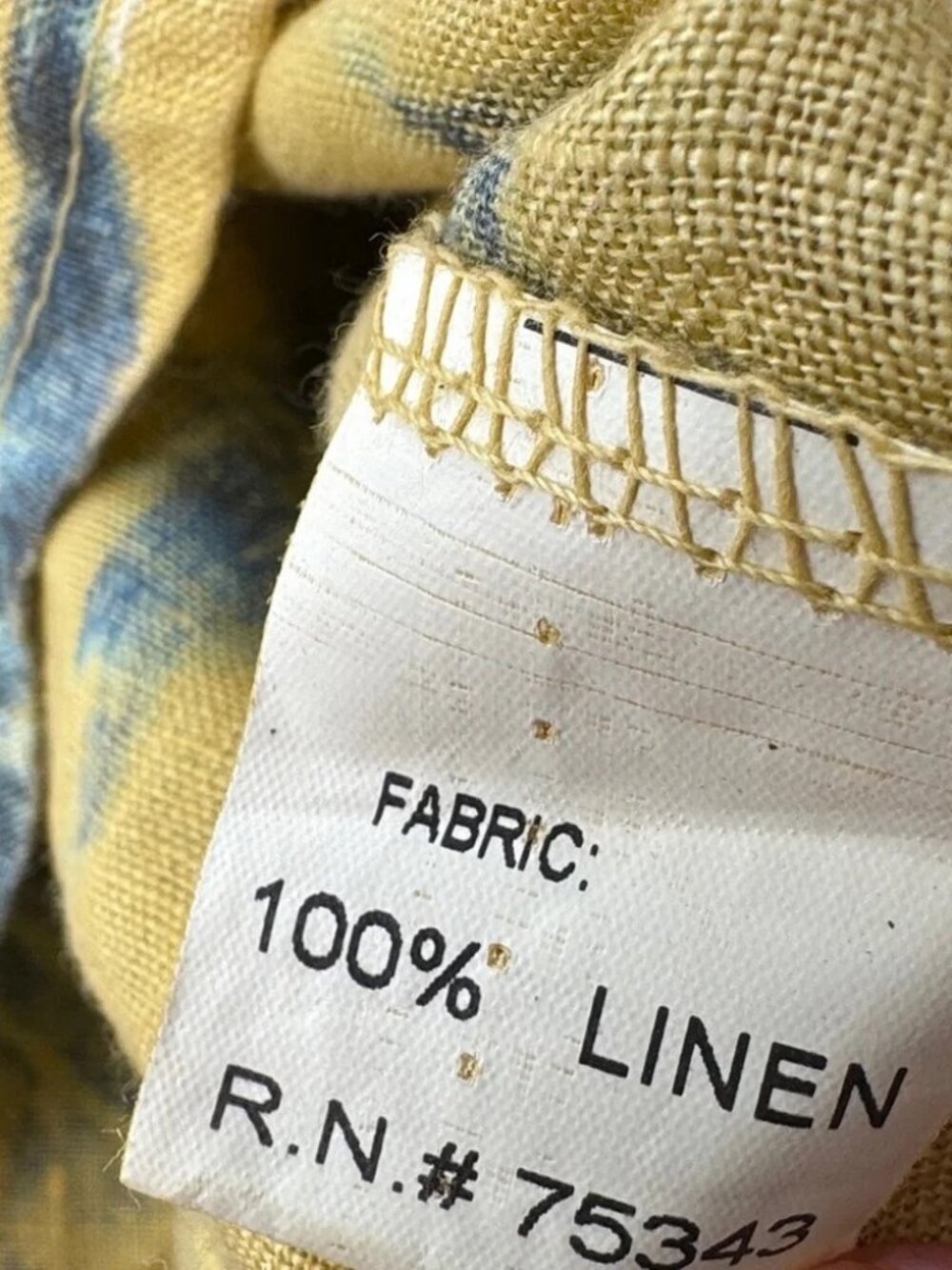 BELLAMBIA - 100% Linen Yellow Abstract Floral Short Sleeve Top Size S - Picture 6 of 8